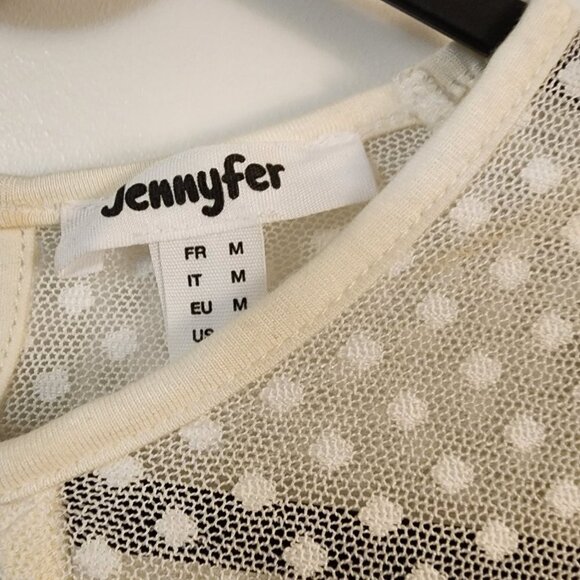 White and Lacey polka dot bodysuit - Picture 3 of 3